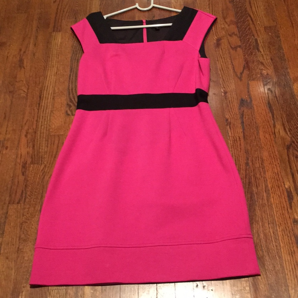 Chequers pink and black stretch sleeveless dress 6